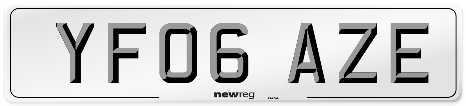 YF06 AZE Number Plate from New Reg